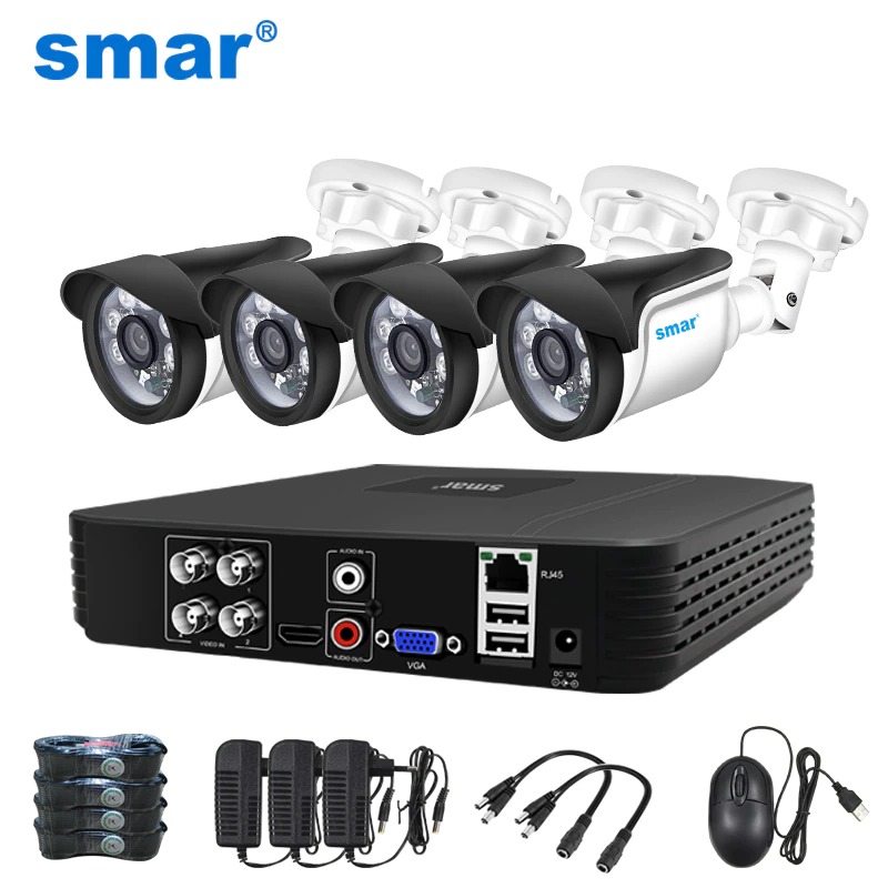 4CH CCTV System 5MP 1080P 720P AHD Camera Kit 5 in 1 Video Recorder Surveillance System Outdoor Security Camera Kit Email Alarm