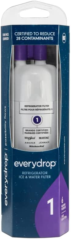 every drop by Whirlpool Ice and Water Refrigerator Filter 1, EDR1RXD1, Single-Pack , Purple