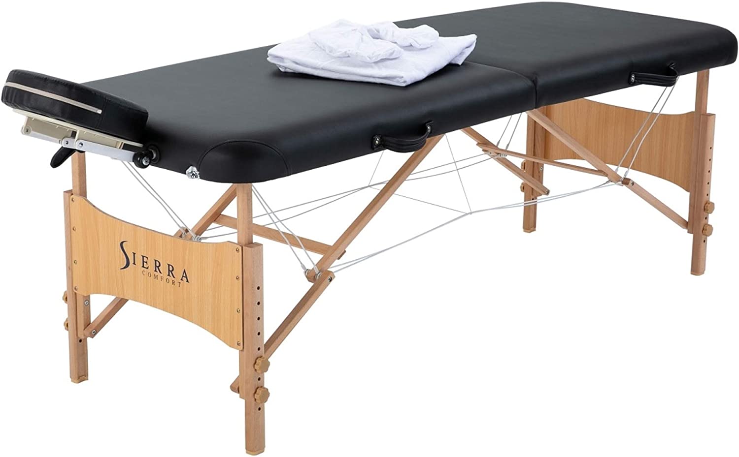 Sierra Comfort All Inclusive Portable Massage Table, Black